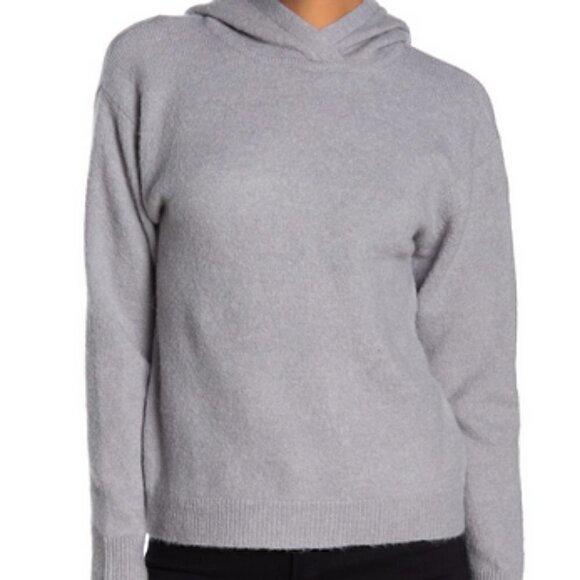 NWT  Magaschoni Shoulder Crop Pullover Sweater soft with hood - Picture 2 of 8